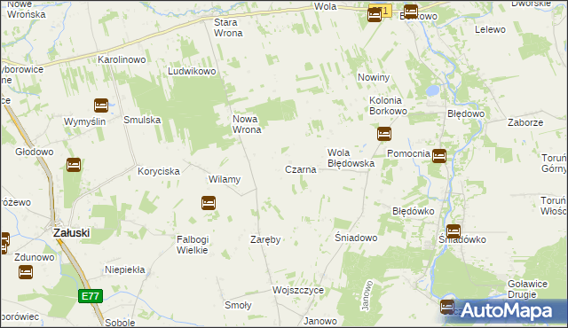 mapa Czarna gmina Zakroczym, Czarna gmina Zakroczym na mapie Targeo