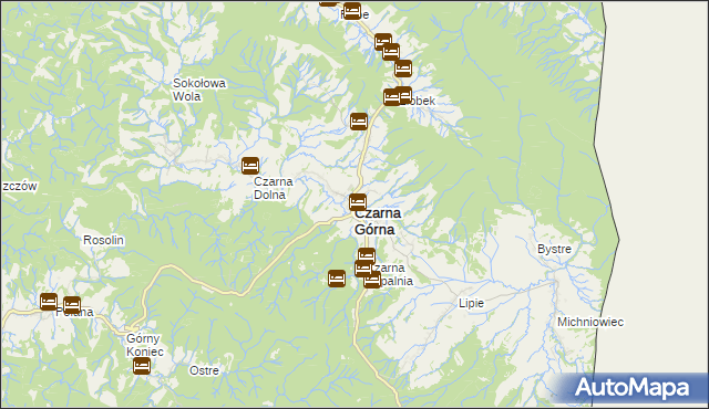 mapa Czarna Górna, Czarna Górna na mapie Targeo