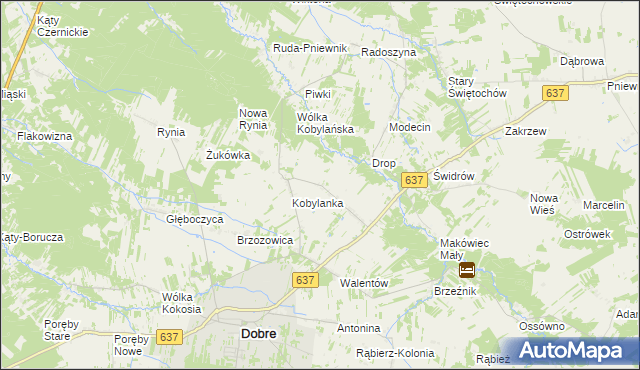 mapa Czarnocin gmina Dobre, Czarnocin gmina Dobre na mapie Targeo