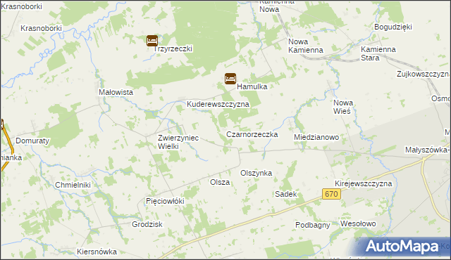 mapa Czarnorzeczka, Czarnorzeczka na mapie Targeo