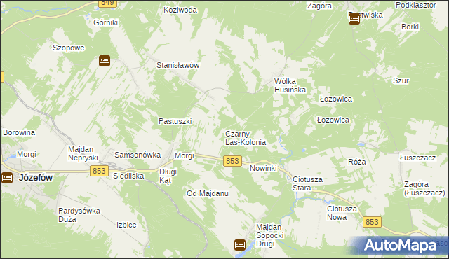 mapa Czarny Las-Kolonia, Czarny Las-Kolonia na mapie Targeo