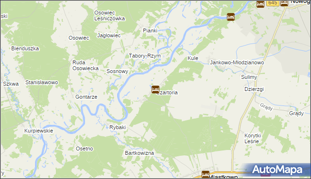 mapa Czartoria gmina Miastkowo, Czartoria gmina Miastkowo na mapie Targeo