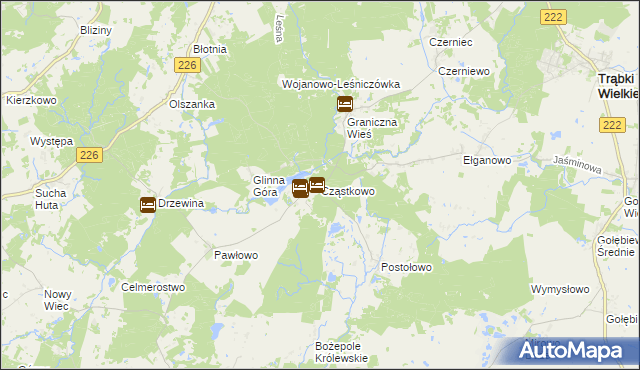 mapa Cząstkowo, Cząstkowo na mapie Targeo