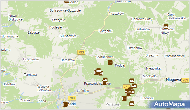 mapa Czatachowa, Czatachowa na mapie Targeo