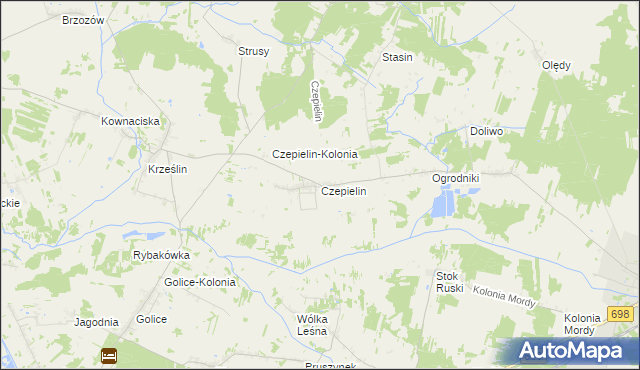 mapa Czepielin, Czepielin na mapie Targeo