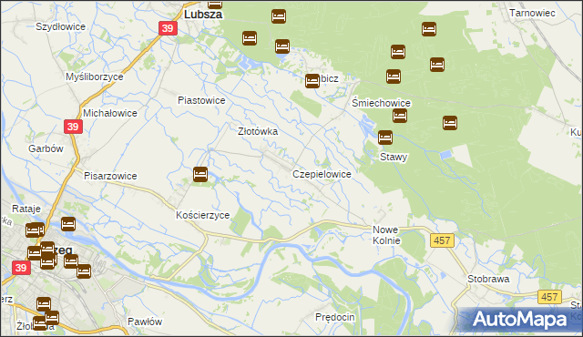 mapa Czepielowice, Czepielowice na mapie Targeo