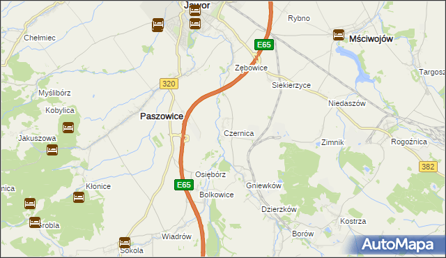 mapa Czernica gmina Dobromierz, Czernica gmina Dobromierz na mapie Targeo