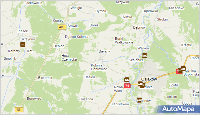 mapa Czernice gmina Osjaków, Czernice gmina Osjaków na mapie Targeo