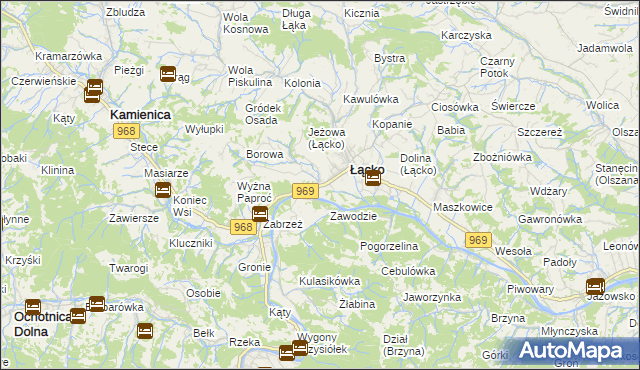 mapa Czerniec gmina Łącko, Czerniec gmina Łącko na mapie Targeo
