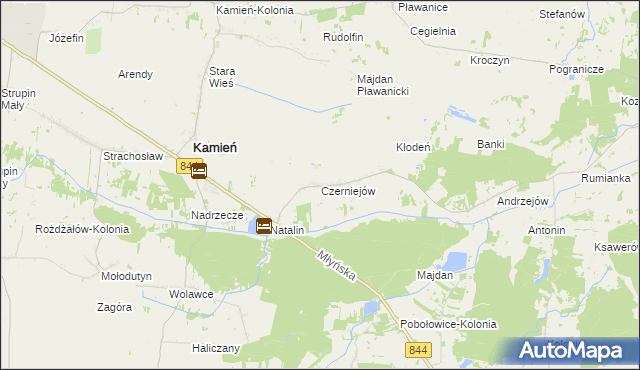 mapa Czerniejów gmina Kamień, Czerniejów gmina Kamień na mapie Targeo