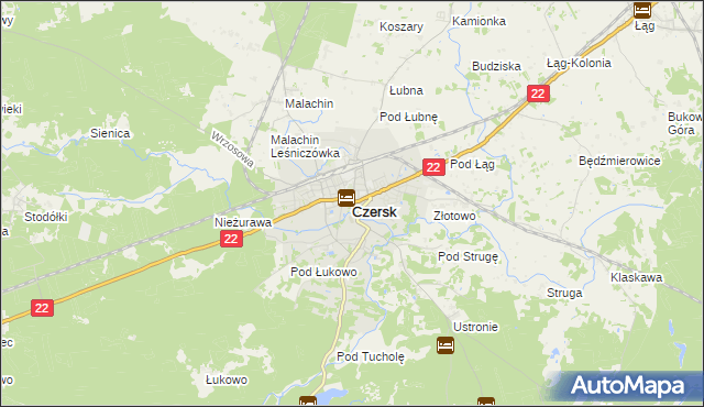 mapa Czersk powiat chojnicki, Czersk powiat chojnicki na mapie Targeo