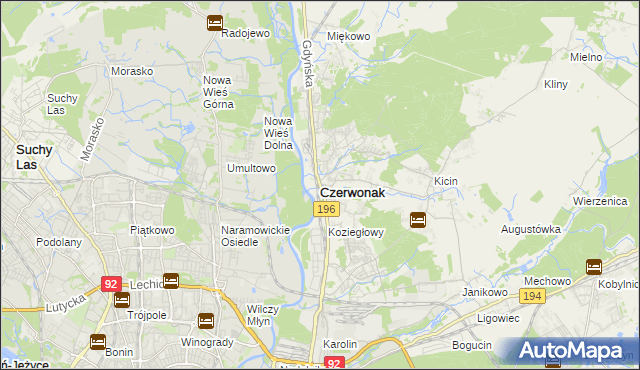 mapa Czerwonak, Czerwonak na mapie Targeo