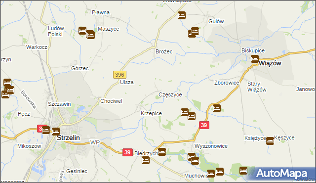 mapa Częszyce, Częszyce na mapie Targeo