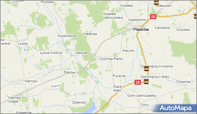 mapa Czuchów-Pieńki, Czuchów-Pieńki na mapie Targeo