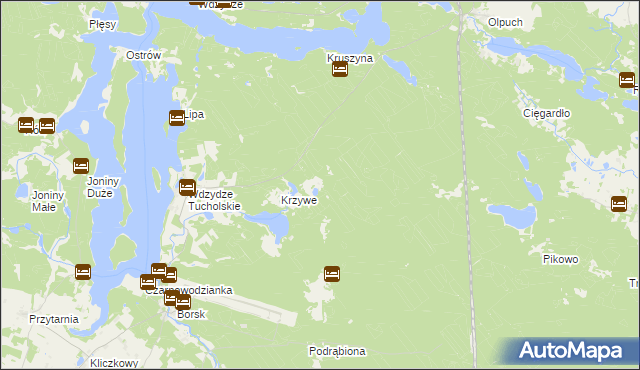 mapa Czyste gmina Karsin, Czyste gmina Karsin na mapie Targeo