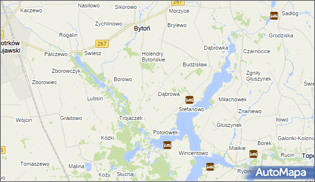 mapa Dąbrowa gmina Bytoń, Dąbrowa gmina Bytoń na mapie Targeo