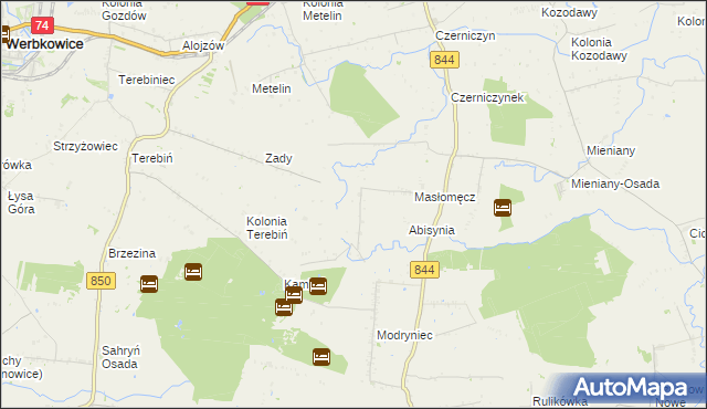 mapa Dąbrowa gmina Hrubieszów, Dąbrowa gmina Hrubieszów na mapie Targeo