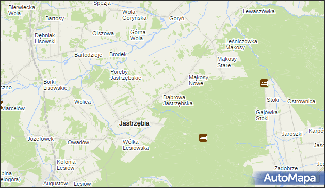 mapa Dąbrowa Jastrzębska, Dąbrowa Jastrzębska na mapie Targeo