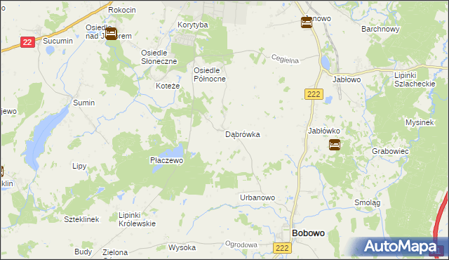 mapa Dąbrówka gmina Starogard Gdański, Dąbrówka gmina Starogard Gdański na mapie Targeo