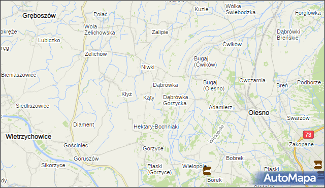 mapa Dąbrówka Gorzycka, Dąbrówka Gorzycka na mapie Targeo