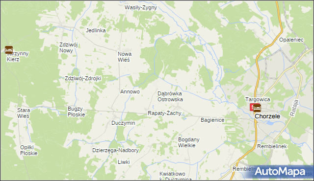 mapa Dąbrówka Ostrowska, Dąbrówka Ostrowska na mapie Targeo