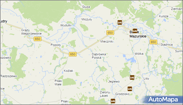 mapa Dąbrówka Polska, Dąbrówka Polska na mapie Targeo