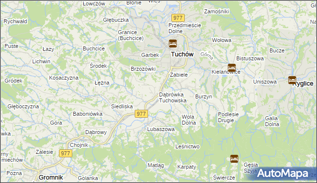mapa Dąbrówka Tuchowska, Dąbrówka Tuchowska na mapie Targeo