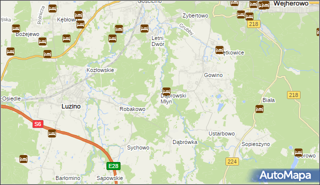 mapa Dąbrowski Młyn, Dąbrowski Młyn na mapie Targeo