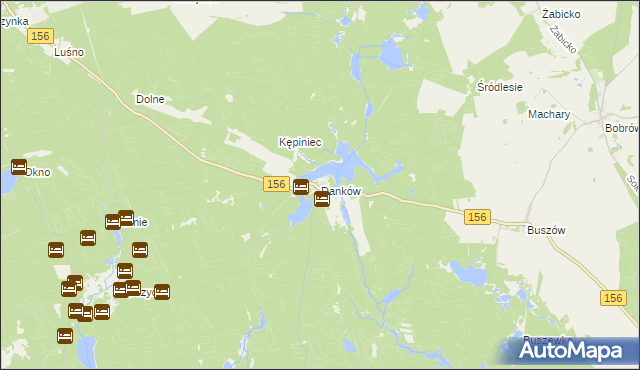 mapa Danków gmina Strzelce Krajeńskie, Danków gmina Strzelce Krajeńskie na mapie Targeo