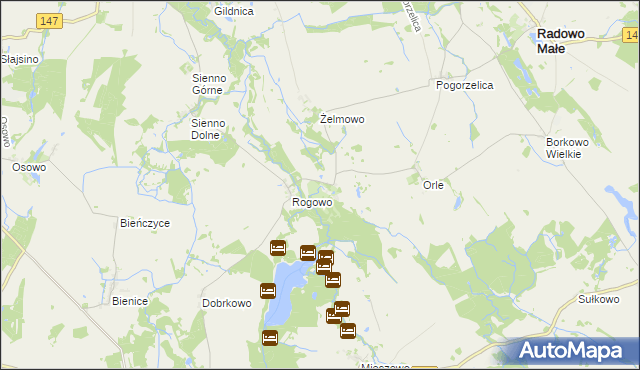 mapa Dargomyśl gmina Radowo Małe, Dargomyśl gmina Radowo Małe na mapie Targeo