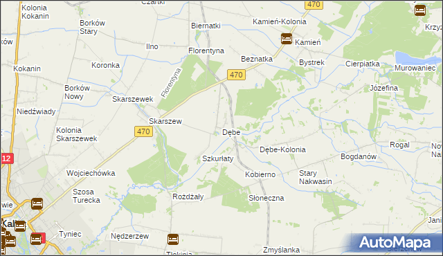 mapa Dębe gmina Żelazków, Dębe gmina Żelazków na mapie Targeo