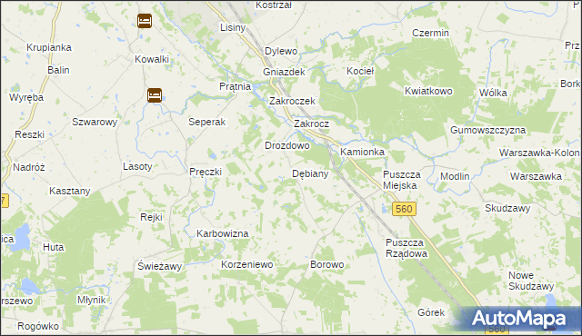 mapa Dębiany gmina Rypin, Dębiany gmina Rypin na mapie Targeo