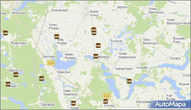 mapa Dębogóry, Dębogóry na mapie Targeo