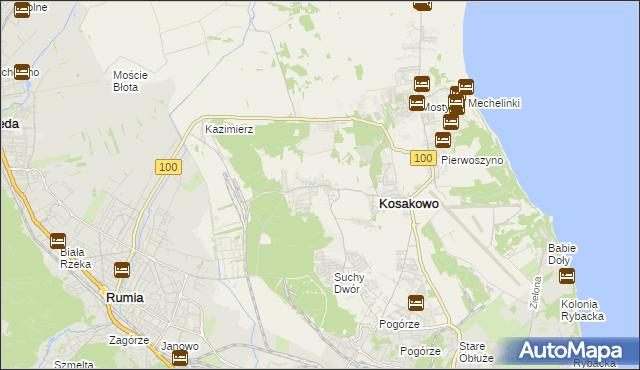 mapa Dębogórze, Dębogórze na mapie Targeo