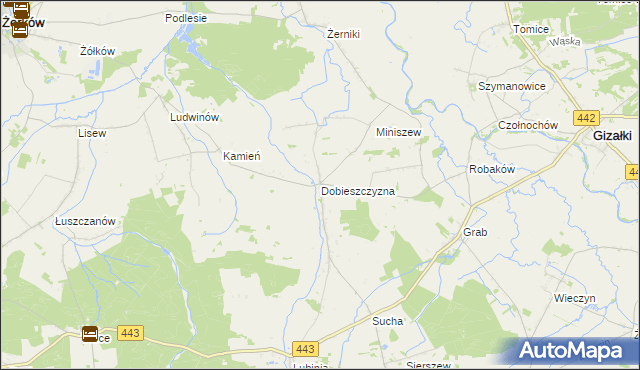 mapa Dobieszczyzna, Dobieszczyzna na mapie Targeo