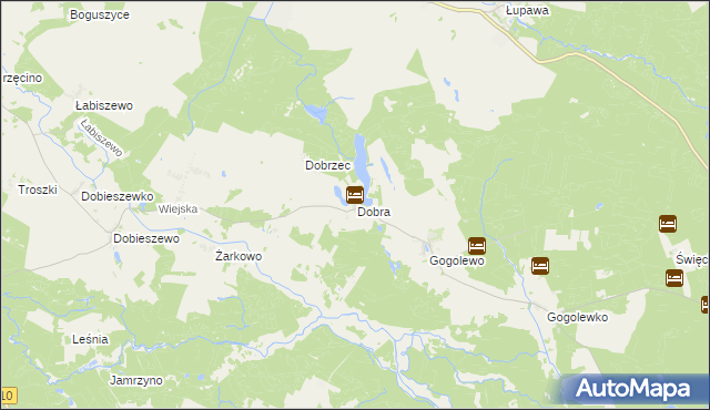 mapa Dobra gmina Dębnica Kaszubska, Dobra gmina Dębnica Kaszubska na mapie Targeo