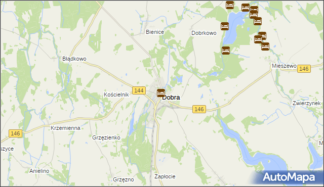 mapa Dobra powiat łobeski, Dobra powiat łobeski na mapie Targeo