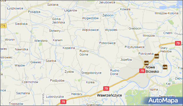 mapa Dobranowice gmina Igołomia-Wawrzeńczyce, Dobranowice gmina Igołomia-Wawrzeńczyce na mapie Targeo