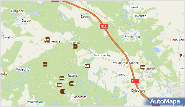 mapa Dobrociechy, Dobrociechy na mapie Targeo