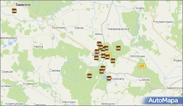 mapa Dobrzyń gmina Gryfice, Dobrzyń gmina Gryfice na mapie Targeo