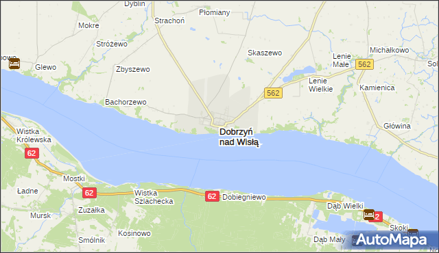 mapa Dobrzyń nad Wisłą, Dobrzyń nad Wisłą na mapie Targeo