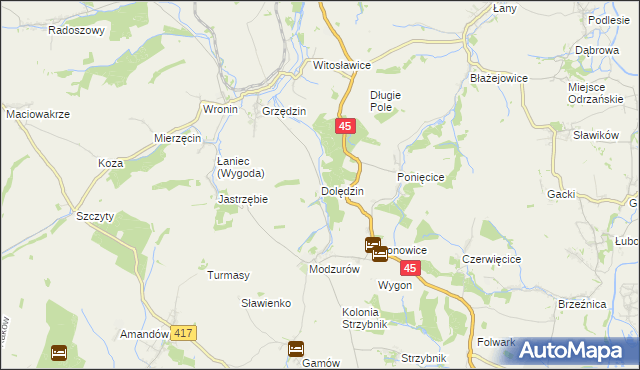 mapa Dolędzin, Dolędzin na mapie Targeo