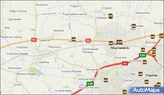 mapa Domaniewek Pierwszy, Domaniewek Pierwszy na mapie Targeo