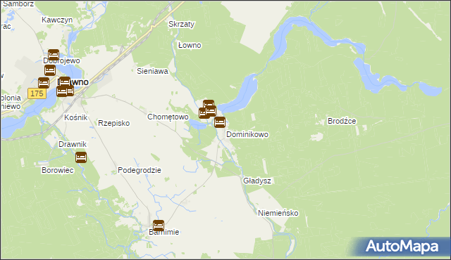 mapa Dominikowo, Dominikowo na mapie Targeo