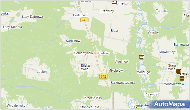 mapa Dorotów gmina Sulejów, Dorotów gmina Sulejów na mapie Targeo