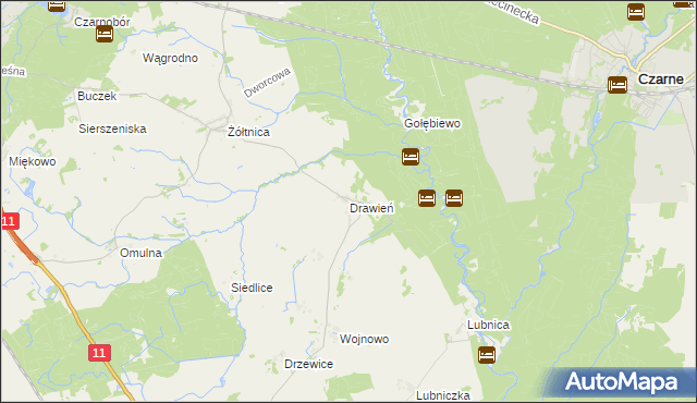 mapa Drawień, Drawień na mapie Targeo