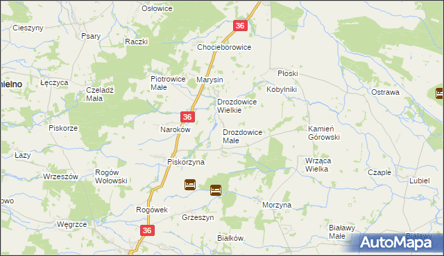 mapa Drozdowice Małe, Drozdowice Małe na mapie Targeo