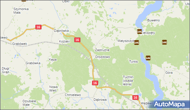 mapa Drozdowo gmina Orzysz, Drozdowo gmina Orzysz na mapie Targeo