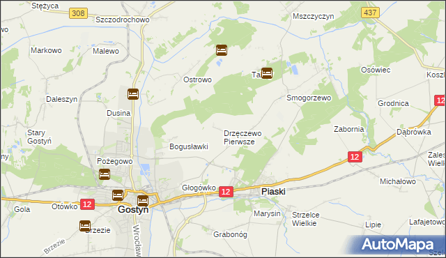 mapa Drzęczewo Pierwsze, Drzęczewo Pierwsze na mapie Targeo