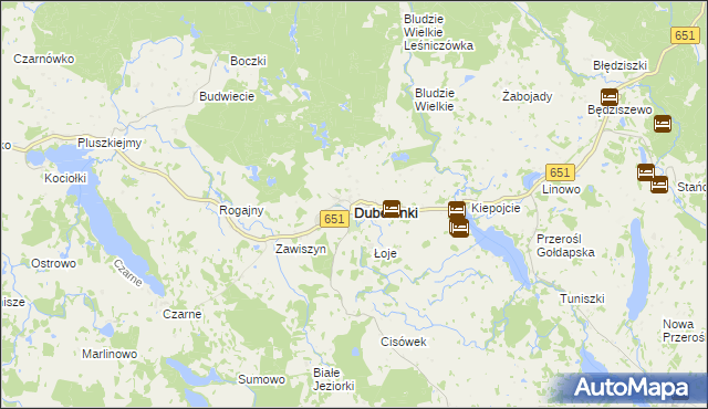 mapa Dubeninki, Dubeninki na mapie Targeo